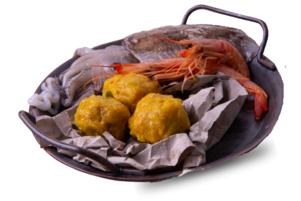 Albóndigas de Choco Y Gambas