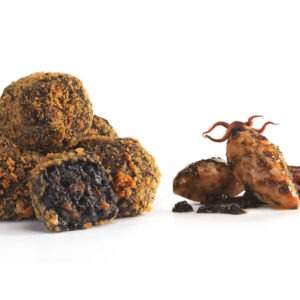 Croquetas de calamares en su tinta